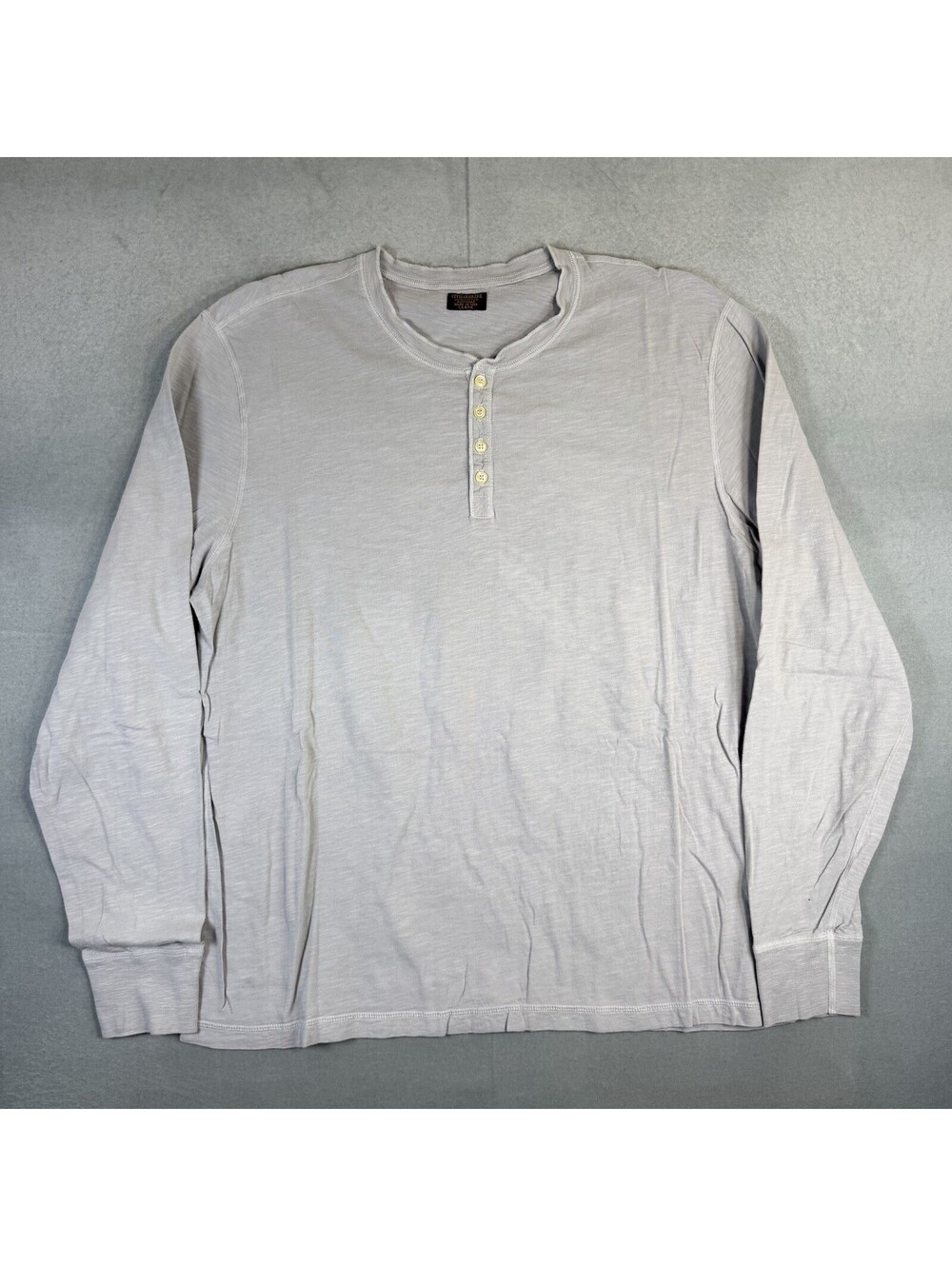 Civilianaire Knitwear Henley Shirt Mens Large Gray Long Sleeve 100% Cotton USA